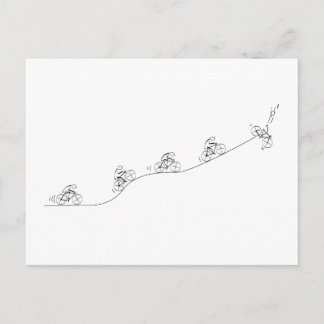 Stylised Bicyclist Design Postcard