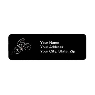 Stylised Bicyclist Design Return Address Label