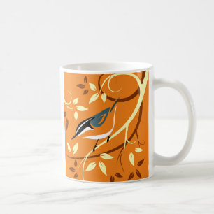 Stylised Bird Art - Nuthatch Coffee Mug