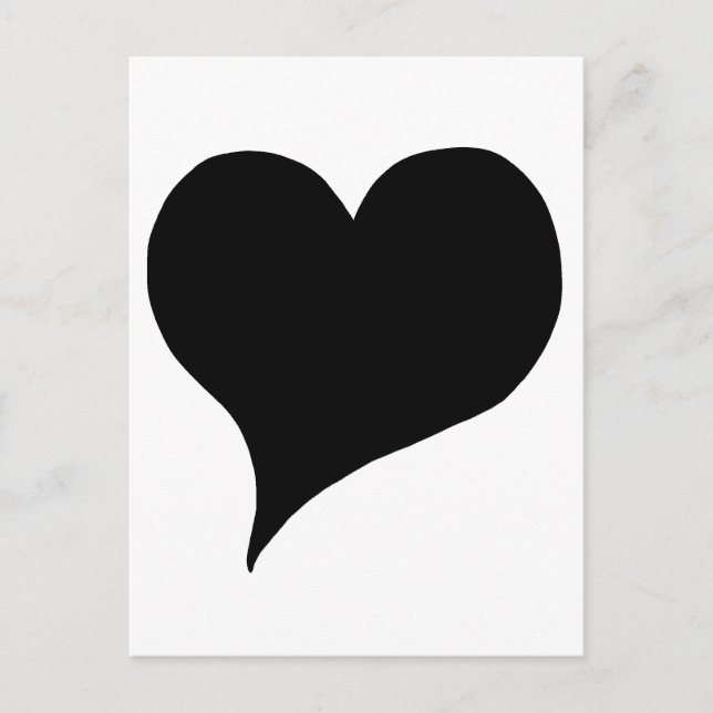 Stylised Black Heart Postcard (Front)