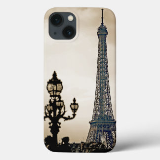 Stylised Black & white image of the Eiffel Tower iPhone 13 Case