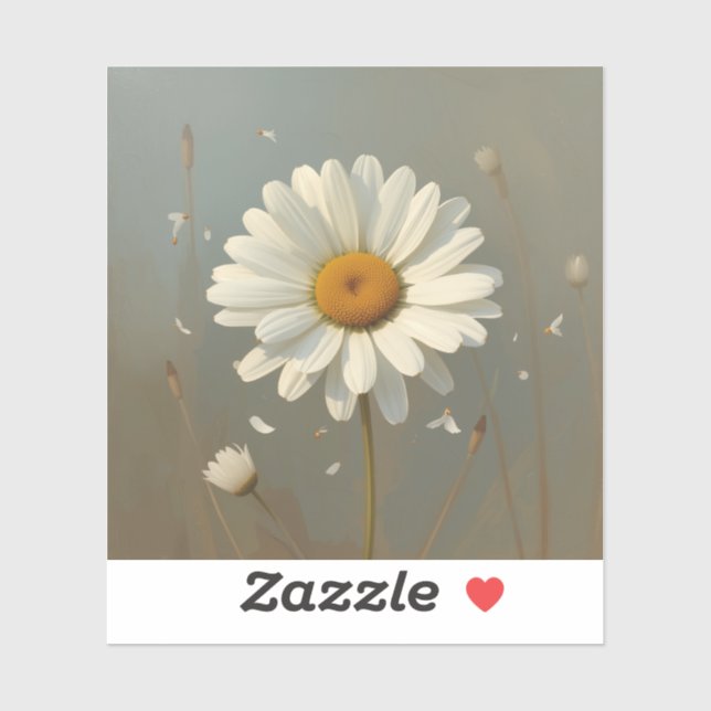 stylised blooming daisy paintings, (Sheet)