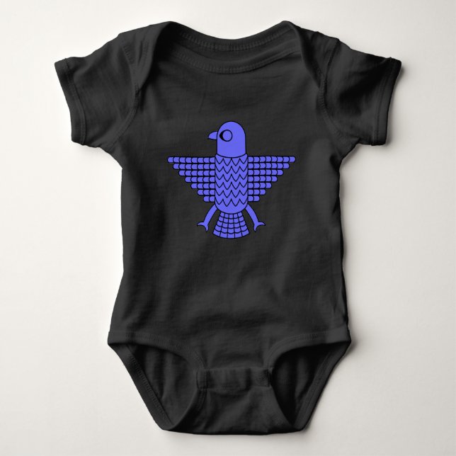 Stylised Blue Falcon Baby Bodysuit (Front)