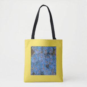 Stylised Blue Flowers Painting Tote Bag