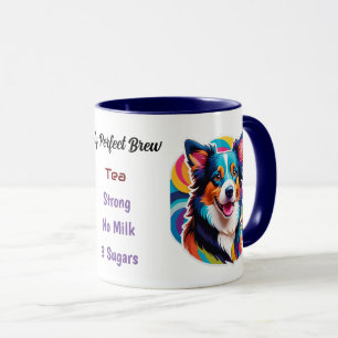 Stylised Border Collie - My Perfect Brew  Mug
