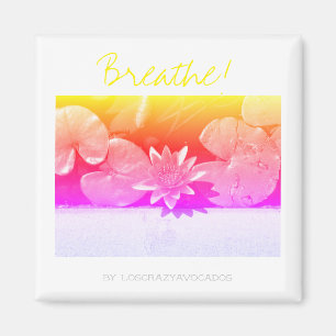 Stylised Breathe Water Lily Flower Plants Magnet