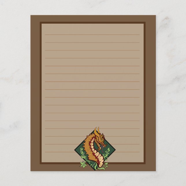 Stylised Brown Dragon (Front)