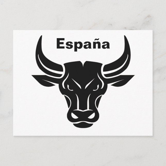 Stylised Bull custom text & colour postcard (Front)