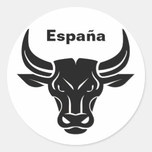 Stylised Bull custom text & colour stickers