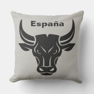 Stylised Bull custom text & colour throw pillows