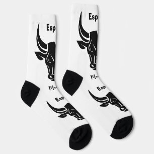 Stylised Bull custom text Socks