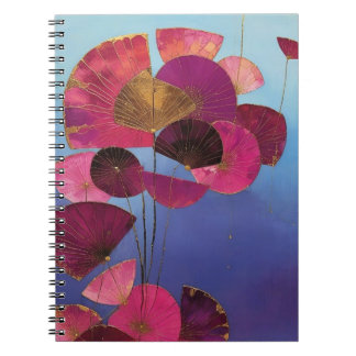 Stylised Burgundy Floral Notebook