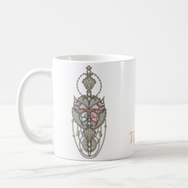 Stylised butterfly  coffee mug (Left)