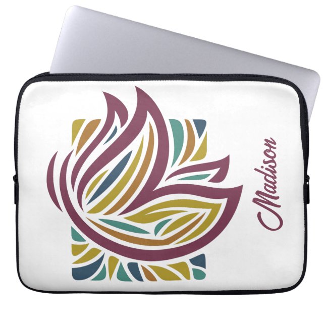 Stylised Butterfly Custom Name Laptop Sleeve (Front)