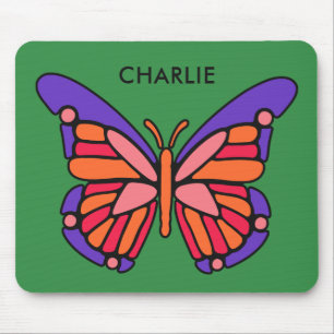 Stylised Butterfly custom name mousepad