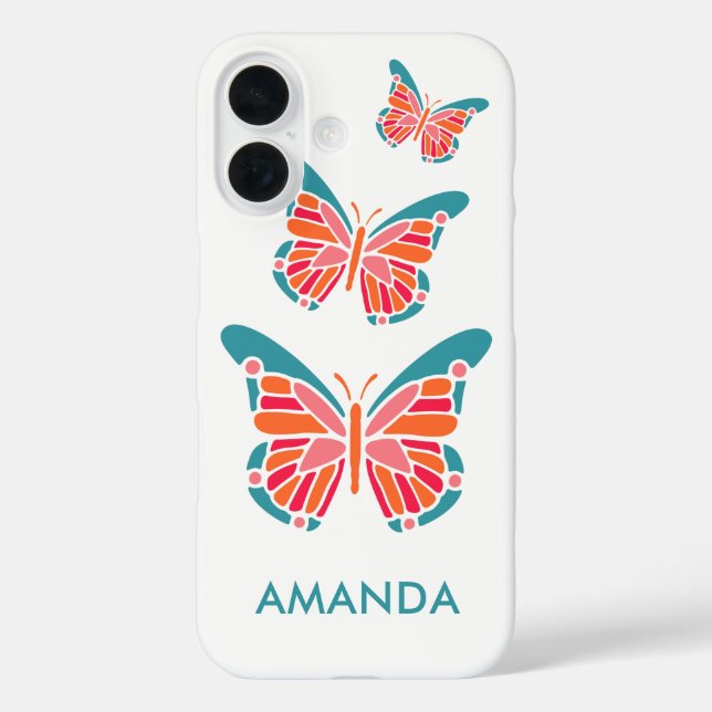 Stylised Butterfly custom name phone cases (Back)