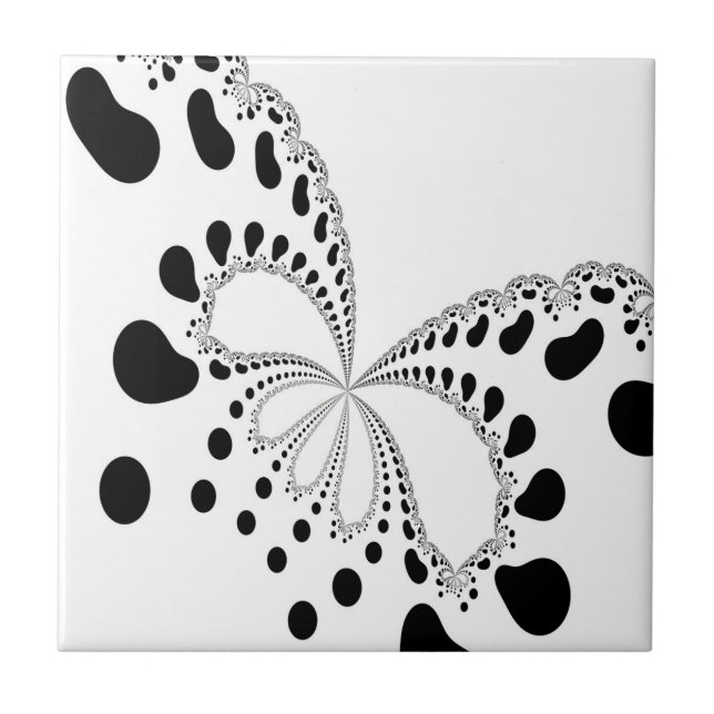 Stylised Butterfly Image Ceramic Tile (Front)