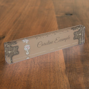 Stylised butterfly nameplate