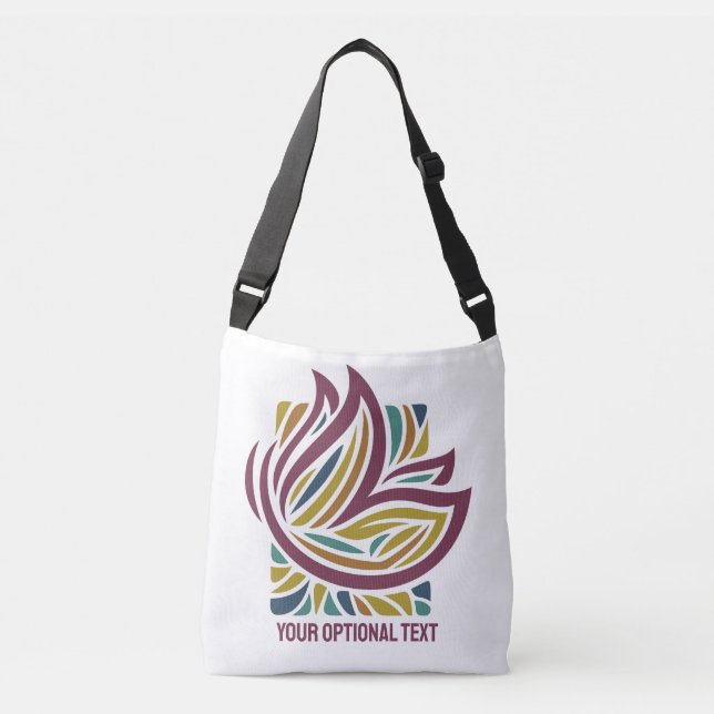 Stylised Butterfly Optional Text Crossbody Bag (Front)