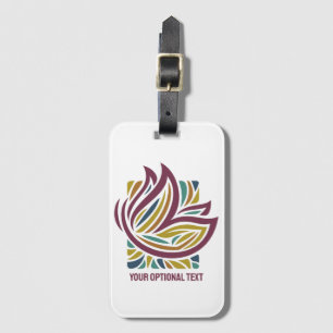 Stylised Butterfly Optional Text Luggage Tag