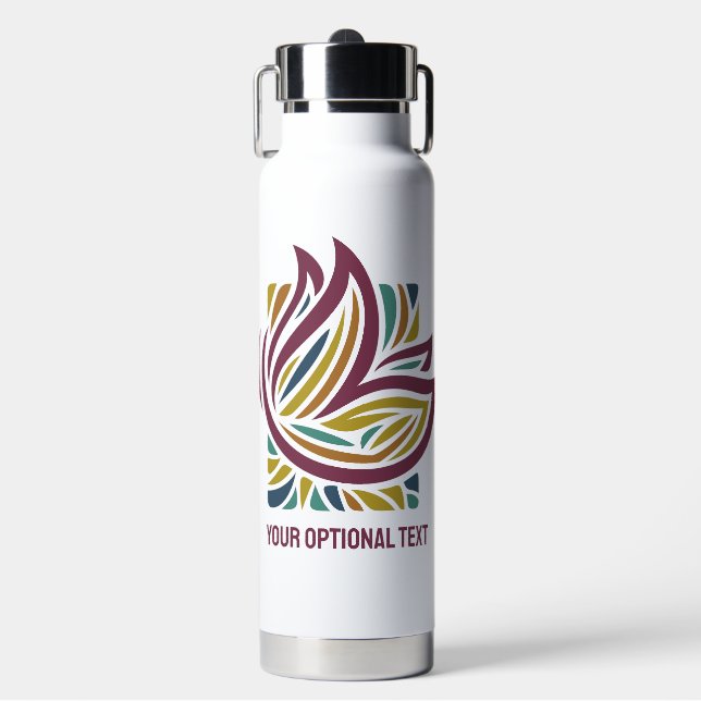 Stylised Butterfly Optional Text Water Bottle (Front)