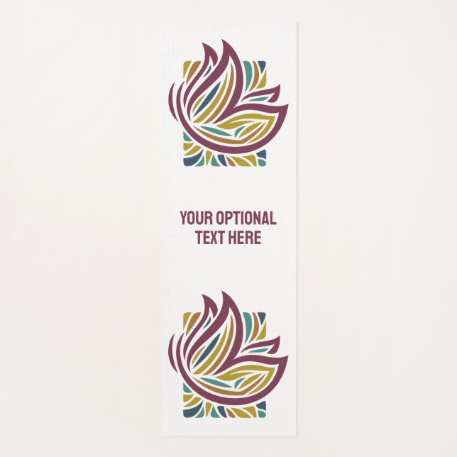 Stylised Butterfly Optional Text Yoga Mat (Front)
