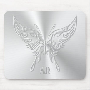 Stylised Butterfly Round Tail, Embossed-effect Mouse Pad