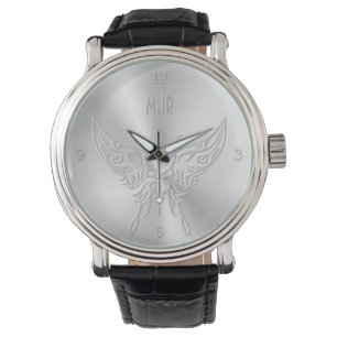 Stylised Butterfly Round Tail, Embossed-effect Watch