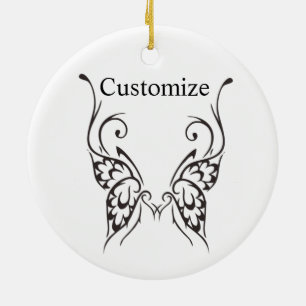 Stylised Butterfly Tattoo Thunder_Cove Ceramic Ornament