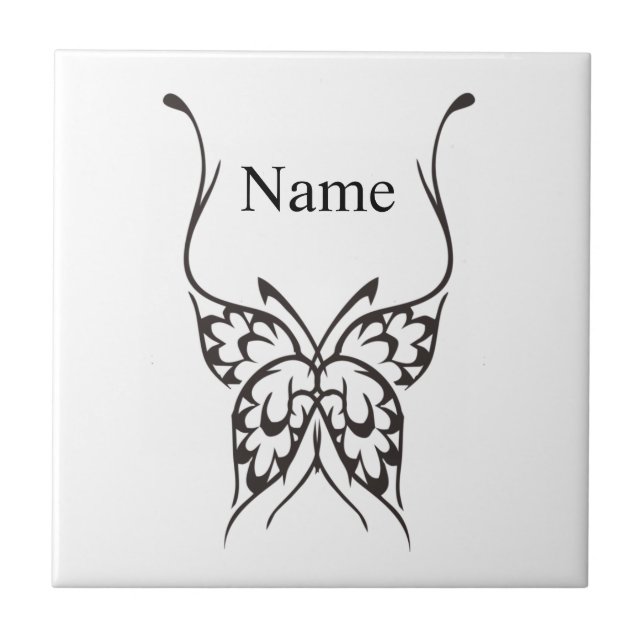 Stylised Butterfly Tattoo Thunder_Cove   Ceramic Tile (Front)
