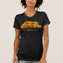 Stylised California Poppy Art, "California" text
