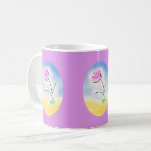 Stylised Cameo Scene of a Happy Flower - Coffee Mug