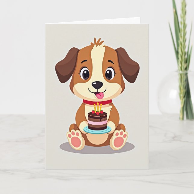 Stylised Canine Birthday Card (Front)