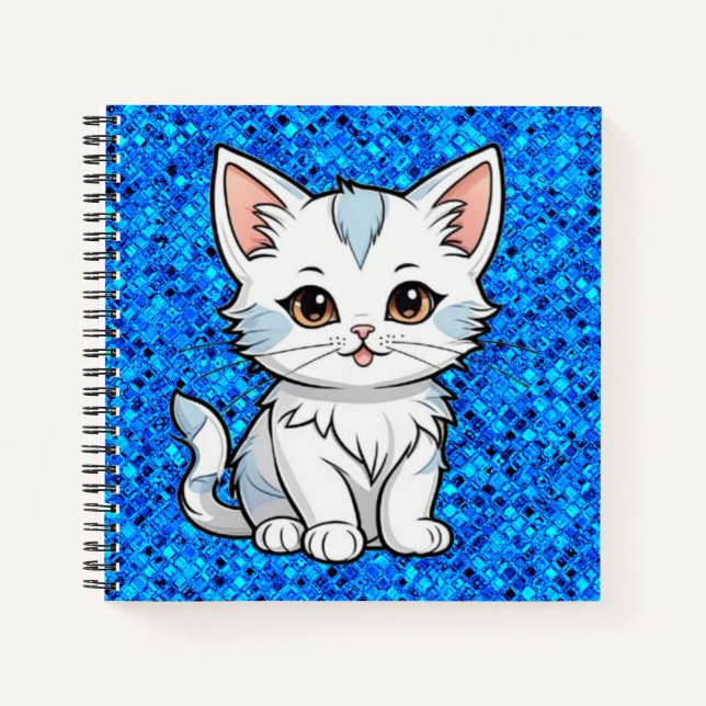 Stylised Cat Cartoon Line Art Design-52316 Notebook (Front)