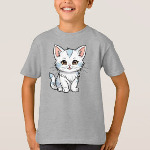 Stylised Cat Cartoon Line Art Design-52316 T-Shirt