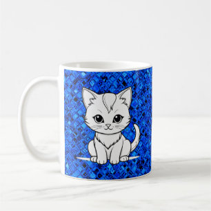 Stylised Cat Kitten Line Art Design-52315 Coffee Mug