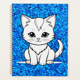 Stylised Cat Kitten Line Art Design-52315 Planner