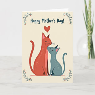 Stylised Cat Mothers Day Card