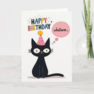 Stylised Cat Party Hat Card