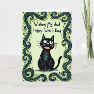 Stylised Cat Sweet Fathers Day Card