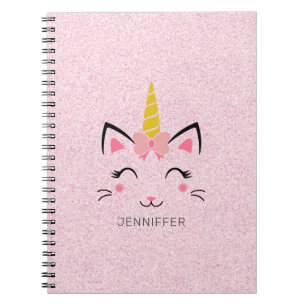 Stylised Cat unicorn illustration Notebook
