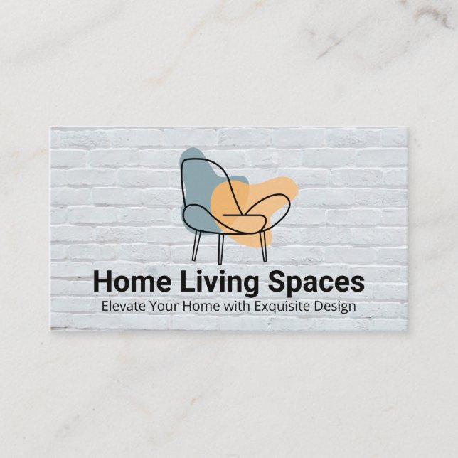 Stylised Chair Logo | Furniture Business Card (Front)