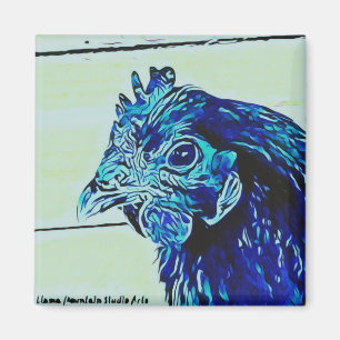 Stylised Chicken #1 purple Magnet