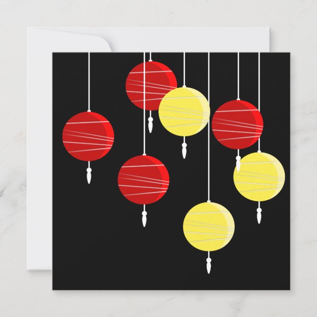 Stylised Chinese Lanterns Invitation (Front)