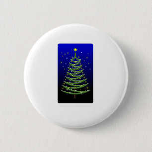 stylised christmas tree 6 cm round badge
