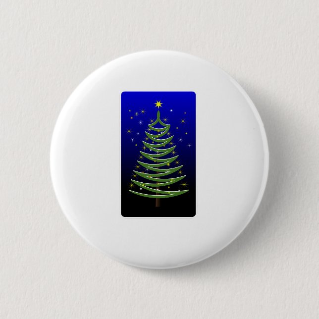 stylised christmas tree 6 cm round badge (Front)