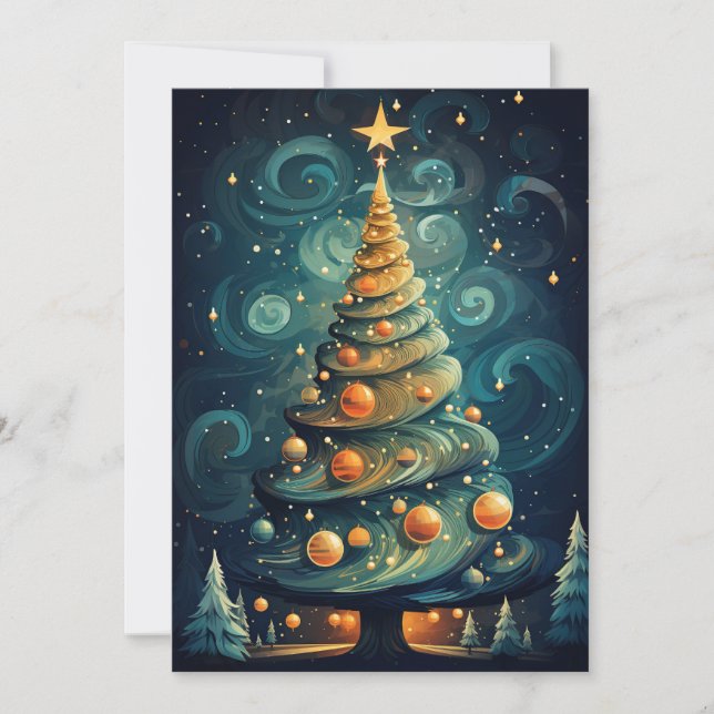 Stylised Christmas tree  Holiday Card (Front)