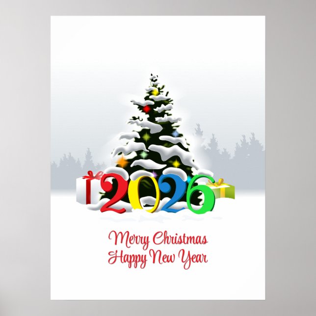 Stylised Christmas tree Poster (Front)