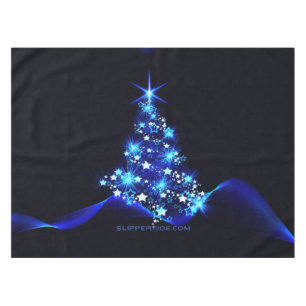 stylised Christmas tree SlipperyJoe glowing blue s Tablecloth