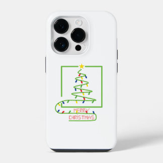 Stylised christmas tree with light bulbs iPhone 14 Pro Case